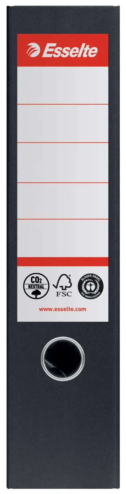 Esselte - Hevarmbuefil - bokryggbredde: 72 mm - for A4 (210 x 297 mm) - kapasitet: 500 ark - svart