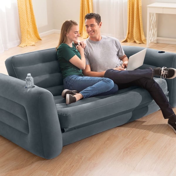 Intex Pull-Out Sofa, Harmaa, PVC-muovi, 2 istuin(ta), 200 kg, 2310 mm, 2030 mm