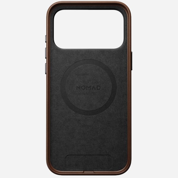 Nomad iPhone 17 Pro Max tradisjonelt lærdeksel, MagSafe-kompatibelt, brun
