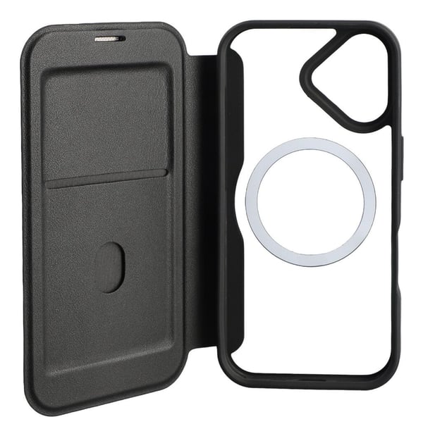 4smarts Urban Pro, Avattava kotelo, Apple, iPhone 17, 16 cm (6.3"), musta, Läpinäkyvä