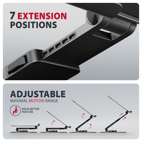 AXAGON - Ställ för bärbar dator - 10" - 17" - svart