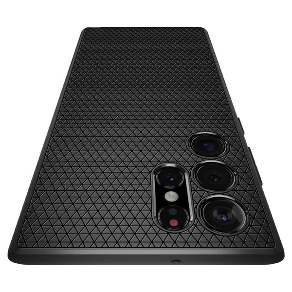 Spigen Liquid Air – Bakdeksel til mobiltelefon – termoplastisk polyuretan (TPU) – matt svart – til Samsung Galaxy S22 Ultra