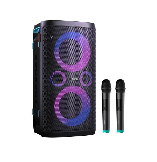 Hisense HP110, 300 W, 40 - 20000 Hz, MP3, WAV, WMA, 13,3 cm (5.25"), Vapaasti seisova PA-järjestelmä, Musta