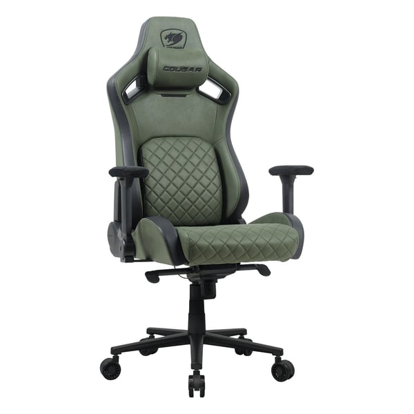 COUGAR DEFENSOR S ARMY GREEN F, Universal gamingstol, 150 kg, Polstret sete, Polstret ryggstøtte, Svart, Svart