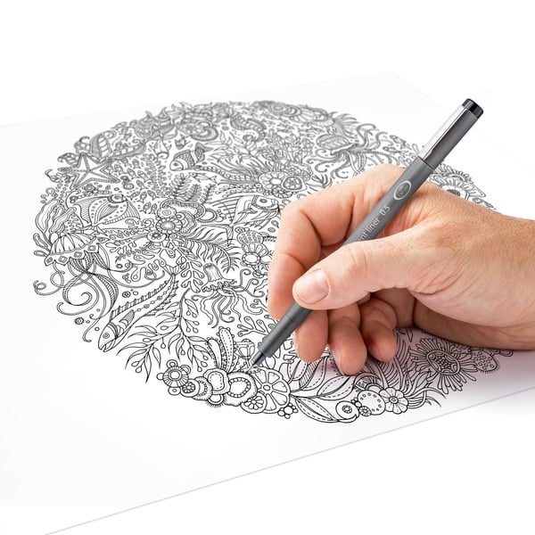 Pigmentliner STAEDTLER® 308 SB6P sort - med 6 stk. ass. størrelser i etui