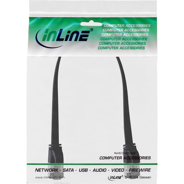 InLine 75813S, 0,3 m, Cat8.1, U/FTP (STP), RJ-45, RJ-45, Svart