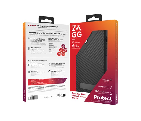 ZAGG Cases Denali Snap KS Apple iPhone 15 Plus/iPhone 14 Plus Black EN/FR, Etui, Apple, iPhone 15 Plus, iPhone 14 Plus, 17 cm (6.7"), Svart