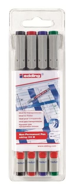 EDDING foliepennor 4-152-4 icke-permanenta sorterade 4 st/pack ( 4-152-4 )