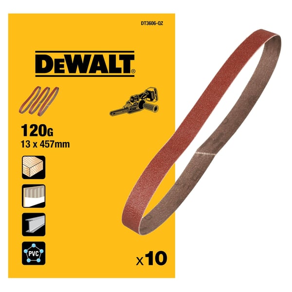kangashiomahihna 457x13mm, karkeus 120, DCM200, DeWalt [DT3606-QZ] 10 kpl.