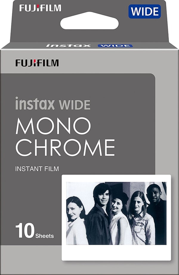 Fujifilm Instax Wide Monochrome - Svartvit film för snabbframkallning - instax Wide - ISO 800 - 10 exponeringar