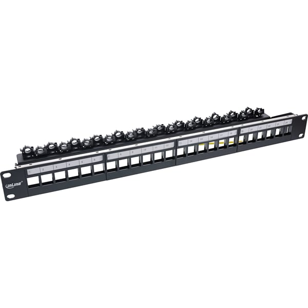 InLine 76824P, Cat6, Cat5, Cat6a, Sortera, Reolmontering, 1U, Box office