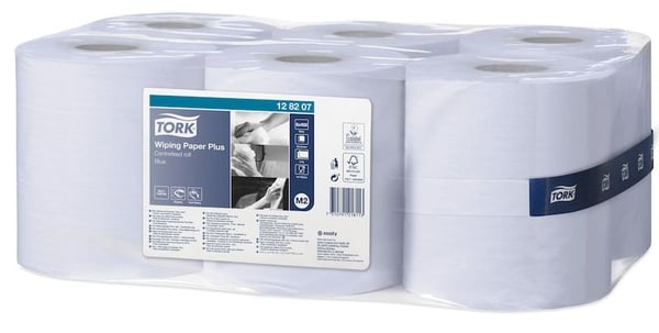 Tørkepapir Tork Plus M2 blå 2-lags - (6 ruller per kartong)