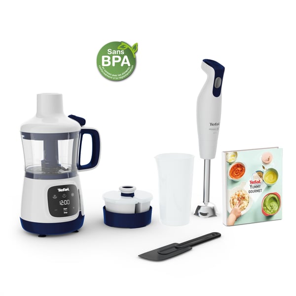Tefal Yummy Gourmet HB55W430 - Stavmixer - 600 W - vit/blå