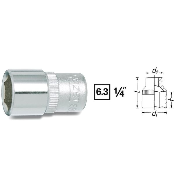 HAZET 850-5.5, 1 kpl, 25,4 / 4 mm (1 / 4"), Kromivanadiini-teräs, 25 mm, 11 g