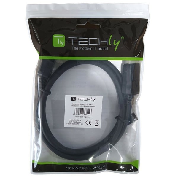 Techly ICOC-DSP-A21-010, 1 m, DisplayPort, DisplayPort, Hankjønn, Hankjønn, 3840 x 2160 piksler