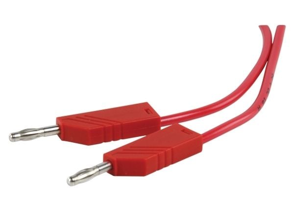 Hirschmann RH-MLN100R, Testausjohdin, Punainen, Messinki, Kupari, Nikkeli, CAT I, PVC-muovi, IEC61010