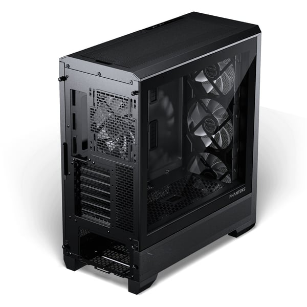 Phanteks Eclipse G400A - Mid tower spel - ATX - genomskinlig sidopanel (härdat glas) - ingen strömförsörjning (ATX) - svart satäng - USB/ljud