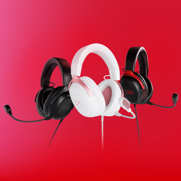 HyperX Cloud III -pelikuulokkeet (valkoinen/vaaleanpunainen), Langallinen, 10 - 21000 Hz, Pelaaminen, 308 g, Kuulokkeet, Vaaleanpunainen, Valkoinen