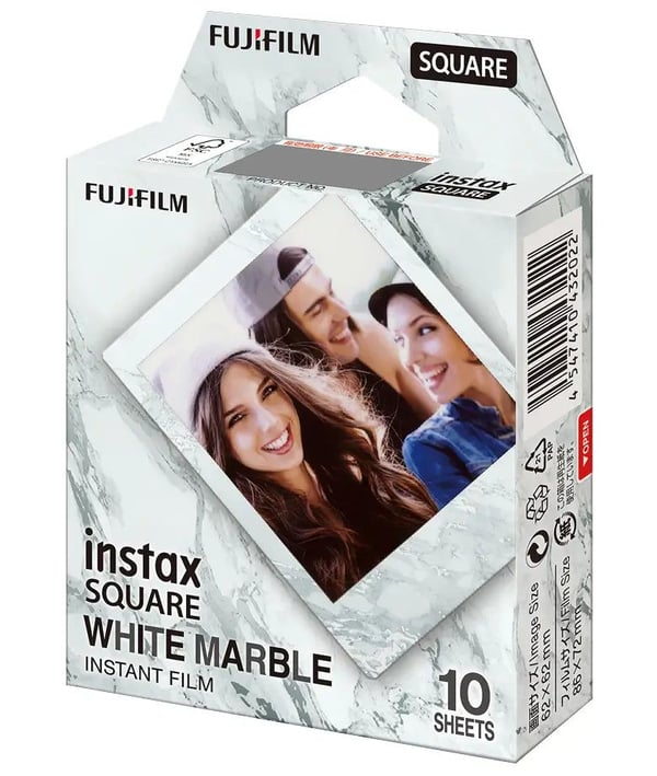 Fujifilm Instax Square White Marble - Färgfilm för snabbframkallning - 10 exponeringar