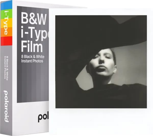 Polaroid i-Type B&amp;W Film - Strålende - hvid - 88 x 107 mm 8 ark fotopapir