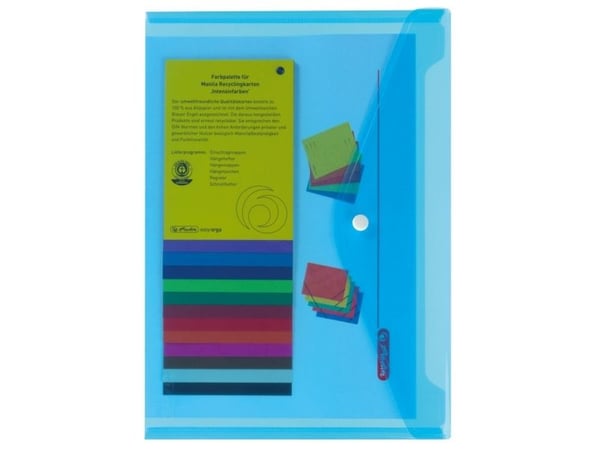 Herlitz 10657948, A4, Polypropylen (PP), Blå, Gjennomsiktig, trykk knapp, 1 stykker