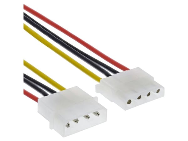 InLine 29650F, Molex (4-pin), Molex (4-pin), 0,5 m, Hankjønn, Hunkjønn, Flerfarget