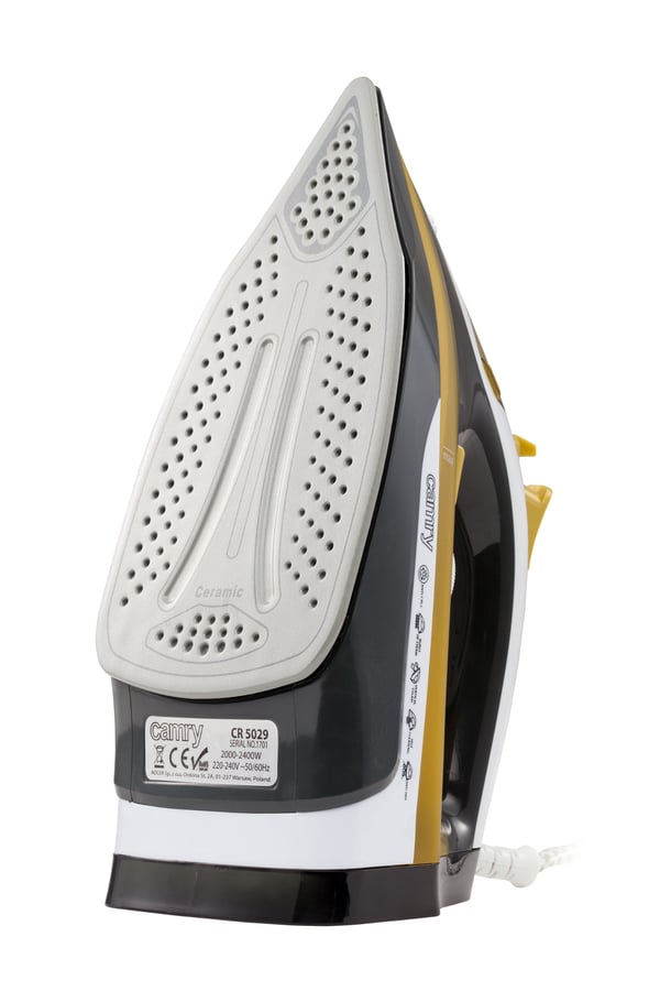 Camry Premium CR 5029, Ångstrykjärn, Svart, Gul, 2400 W, 220-240 V, 50 - 60 hz, 320 mm