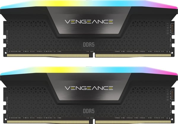 CORSAIR Vengeance RGB - DDR5 - sett - 32 GB: 2 x 16 GB - DIMM 288-pin - 6200 MHz / PC5-49600 - CL36 - 1.3 V - ikke-bufret - ikke-ECC - svart