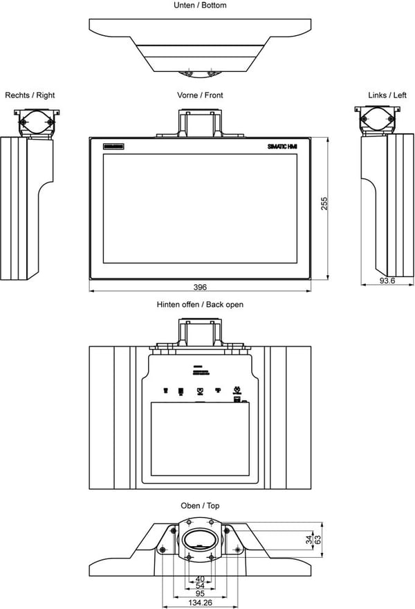 Siemens 6AV7863-5MA15-2AA0, 1080 x 1920 pixlar, 255 mm, 7,74 kg, 610 mm, 520 mm, 235 mm