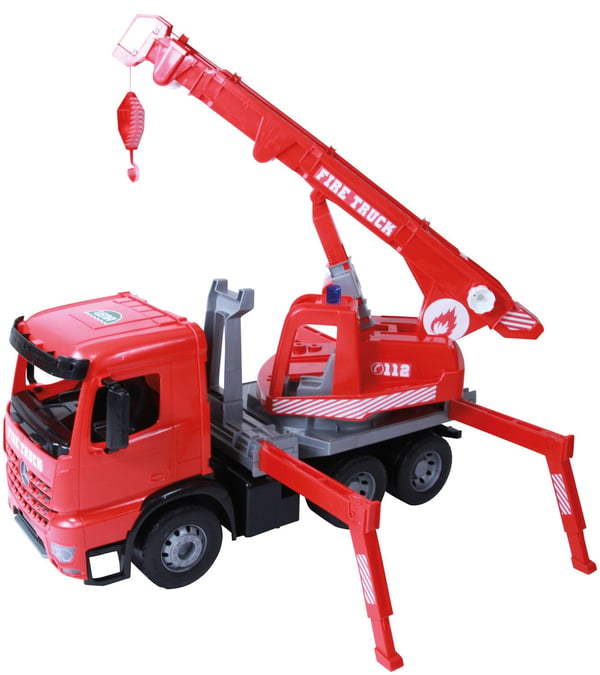 Lena GIGA TRUCKS Fire Crane truck Arocs, Kranbil, 3 år, Sort, Grå, Rød