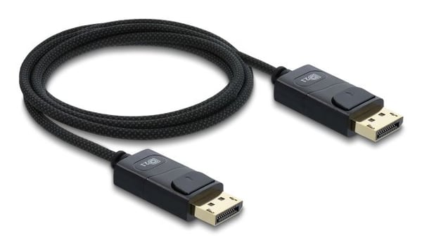Delock - DisplayPort-kabel - DisplayPort (hann) til DisplayPort (hann) - 2 m - 8 K 120 Hz (7680 x 4320) støtte, 4K240Hz (3840 x 2160) support (DSC)...