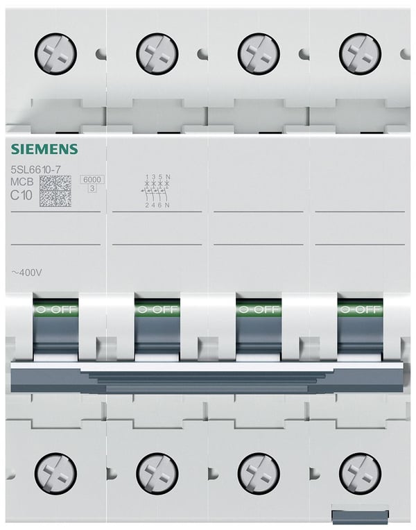 Automatisk säkring C 10 A 3P+N 6 kA 5SL6610-7