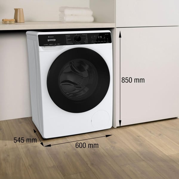 Gorenje WPNA84A2TS, Edestä täytettävä, 8 kg, B, 72 dB, 1400 RPM, A