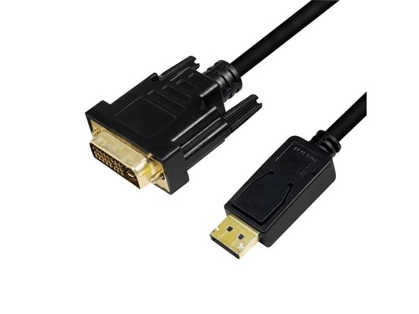 LogiLink CV0133, 5 m, DisplayPort, DVI, Hankjønn, Hankjønn, Rett