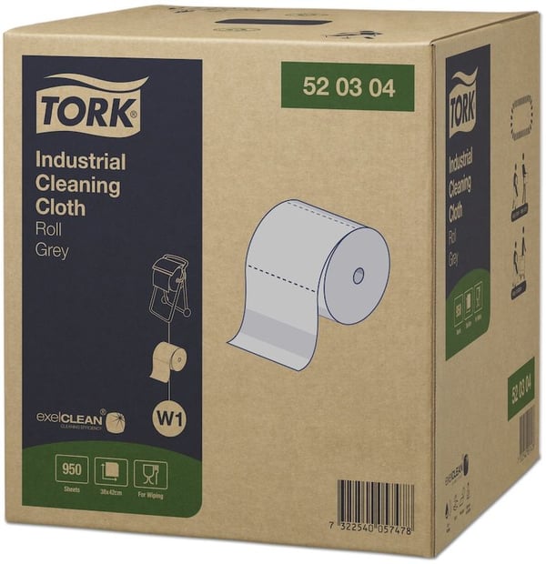Torkduk Tork W1 Industrirulle 1-lagers 43 cm, grå