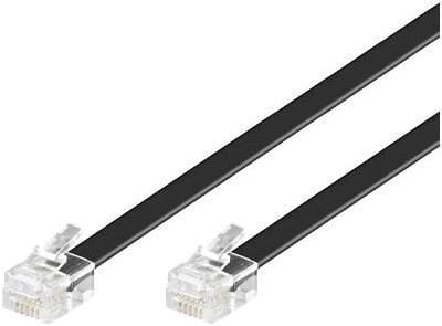 MicroConnect - Telefonkabel - RJ-12 (hann) til RJ-12 (hann) - 6 m - flat - svart