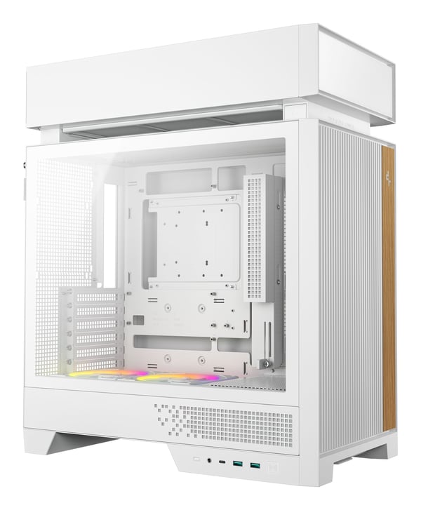 DeepCool CL660 WH - Mid tower - ATX - genomskinlig sidopanel (härdat glas) - ingen strömförsörjning (ATX / SFX / SFX-L) - vit - USB/ljud