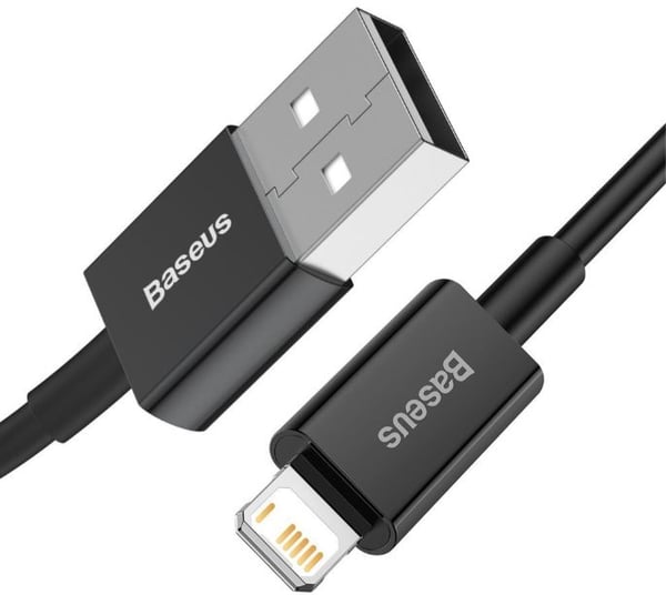 Baseus CALYS-A01, 1 m, Lightning, USB A, Hankjønn, Hankjønn, Sort