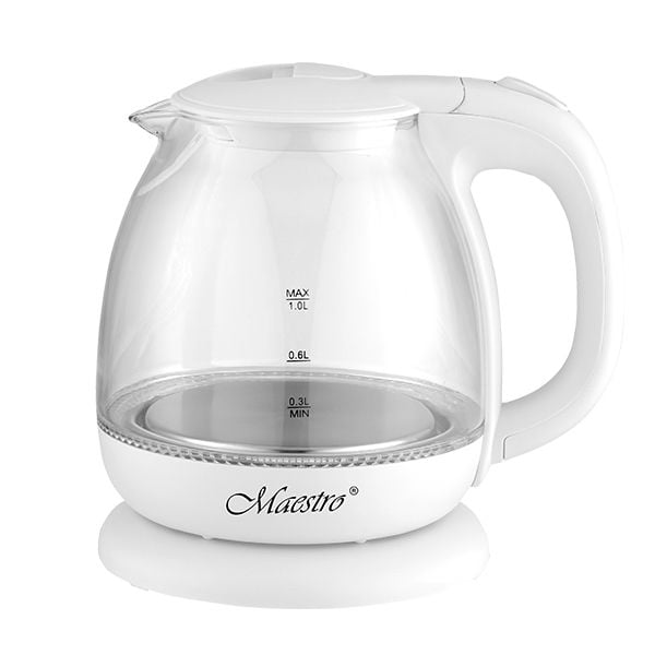 Feel Maestro MR-055-WHITE, 1 l, 1100 W, Hvit, Glass, Vannivåindikator, Overopphetingsbeskyttelse