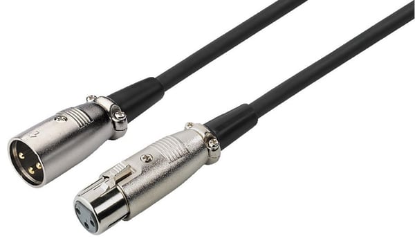 Monacor MEC-2000/SW, XLR (3-pin), Hankjønn, XLR (3-pin), Hunkjønn, 20 m, Sort