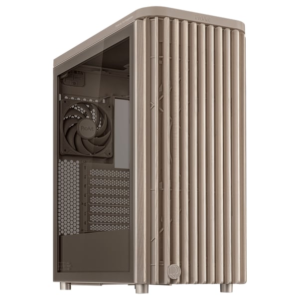 ASUS ProArt PA401 Wood Edition datorchassi ATX härdat glas, beige