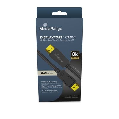 MediaRange MRCS248, 2 m, DisplayPort, DisplayPort, Hankjønn, Hankjønn, 7680 x 4320 piksler