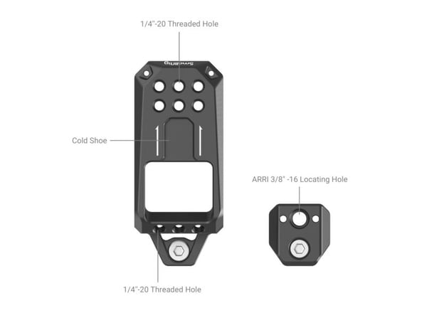 SmallRig MD3990, Ylälevy, Musta, Alumiini, Ruostumaton teräs, 3/8", Kiina, 103 mm