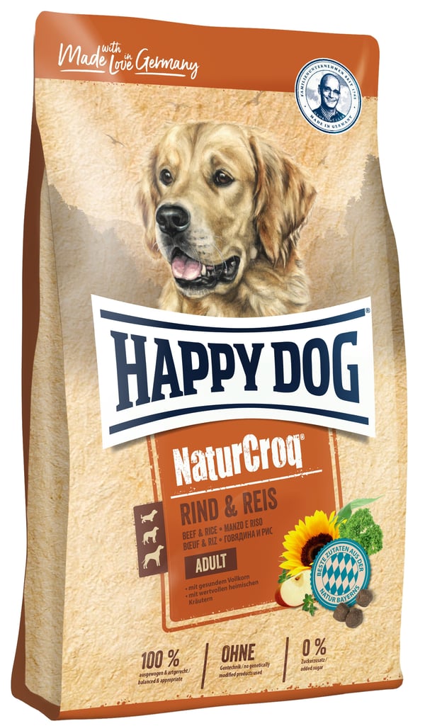 Happy Dog NaturCroq Rind & Reis, Voksen, Storfekjøtt, Ris, 1 kg