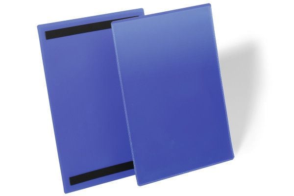 Förvaringsficka med magnet A4 stående format, blå - 50 st./förpackning