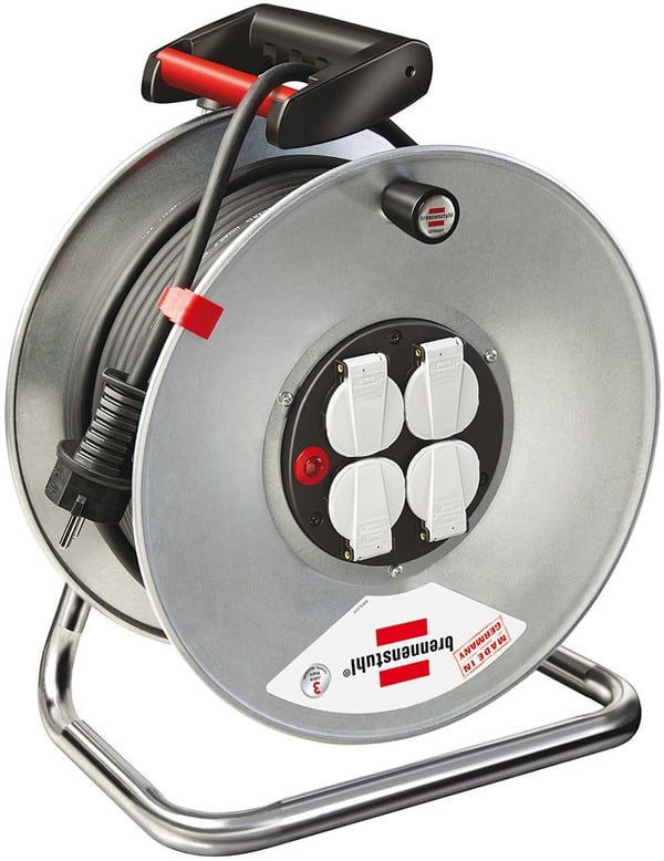brennenstuhl Garant S 4 Export cable reel 50m H05VV-F 3G1,5 - Förlängningsvinda - utgångskontakter: 4 - 50 m sladd - svart