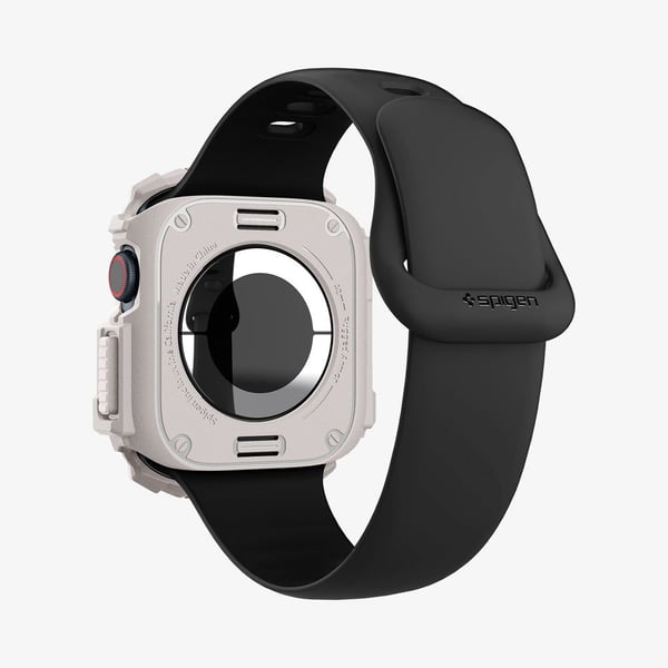 Spigen Rugged Armor, Kotelo, Älykello, Beige, Apple, Apple Watch 10 (46mm), Termoplastinen polyuretaani (TPU)