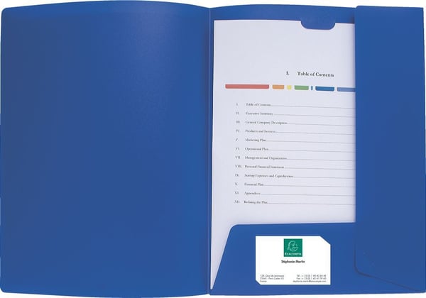 Presentasjonsmappe Exacompta Kreacover, A4, blå, pakke med 10 stk.