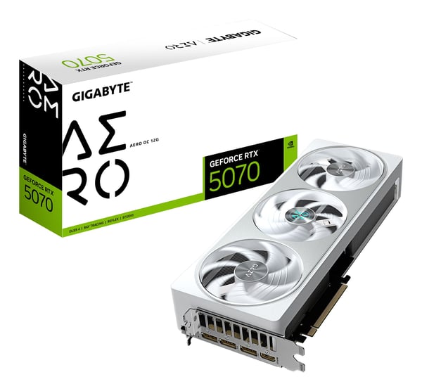 Gigabyte GeForce RTX 5070 AERO OC 12G - Grafikkort - GeForce RTX 5070 - 12 GB GDDR7 - PCI Express 5.0 - 3 x DisplayPort, HDMI