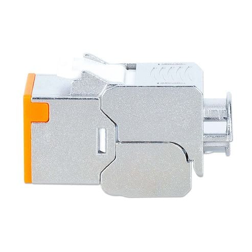 Intellinet Network Solutions INTELLINET Cat6a 10G Slimline Keystone -moduuli STP työkaluvapaa lukitusklipsillä massiivijohdolle kullatut koskettime...